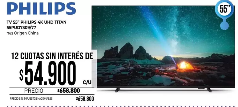 Philips - 55" 4K UHD TITAN SSPUD7309/77