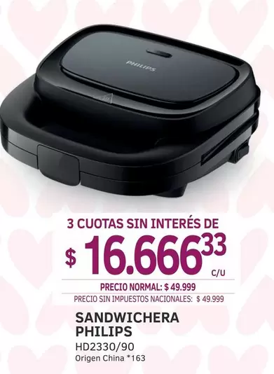 Philips - SANDWICHERA HD2330/90