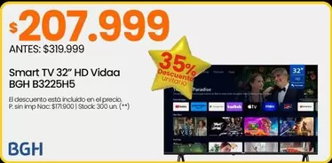 BGH - TV 32" HD Vidaa B3225H5