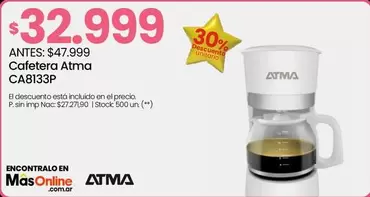 Atma - Cafetera CA8133P