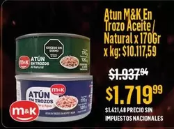 M&K - Atun En Trozo Aceite/Natural x 170Gr