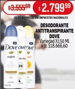 Dove - DESODORANTE ANTITRANSPIRANTE