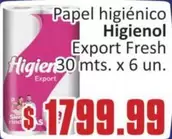 Higienol - Papel higiénico  Export Fresh