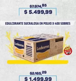 Ledesma - EDULCORANTE SUCRAOLOSA EN POLVO X 400 SOBRES