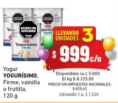 Yogurísimo - YOGURÍSIMO, Firme, vainilla o frutilla