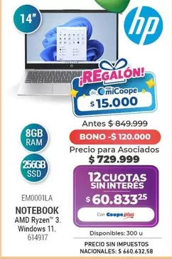 HP - NOTEBOOK EM000TLA