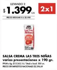 Las Tres Niñas - SALSA CREMA LAS TRES NIÑAS