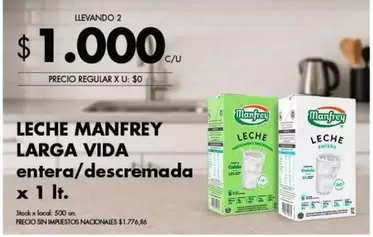 X$ - Leche Manfrey Larga Vida