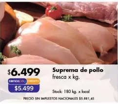 X$ - Suprema de pollo fresca