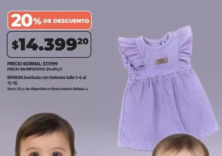 REMERA bambula con botones talle 3-6 al