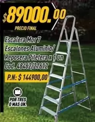 Mor - Escalera Escalones Aluminio Reposera Piletera x 1 un