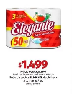 Elegante - Rollo de cocina doble hoja