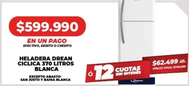 Drean - CICLICA 370 LITROS BLANCA