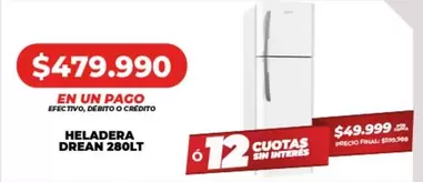 Drean - HELADERA DREAN 280LT