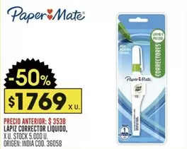 Paper Mate - LAPIZ CORRECTOR LIQUIDO
