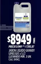 Granby - JABON LIQUIDO UPRO B/E x 5 LT