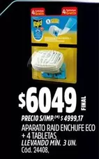 Raid - ENCHUFE ECO + 4 TABLETAS