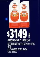 Off - REPELENTE CREMA x 196 GRS