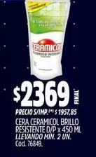 Ceramicol - CERA BRILLO RESISTENTE D/P x 450 ML
