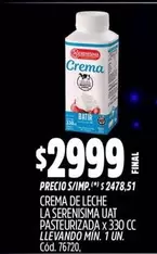 X$ - CREMA DE LECHE