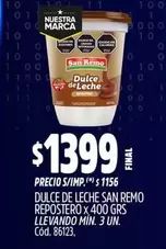 San Remo - DULCE DE LECHE REPOSTERO