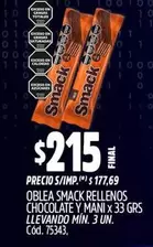 X$ - OBLEA RELLENOS CHOCOLATE Y MANI x 33 GRS