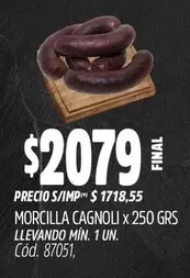 Cagnoli - MORCILLA x 250 GRS