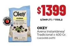 Okey - Avena Instantánea/ Tradicional x 400 Gr.