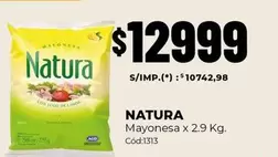 Natura - Mayonesa x 2.9 Kg. Cód:1313