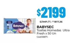Babysec - Toallas Húmedas Ultra Fresh x 50 Un