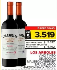 Los Arboles - Vino Tinto Seleccion Malbec/Cabernet Sauv/Blanco Chardonnay