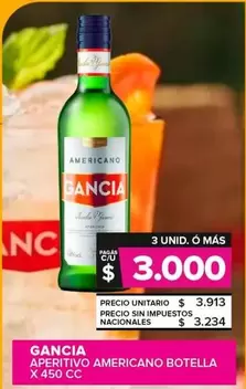 Gancia - Aperitivo Americano Botella