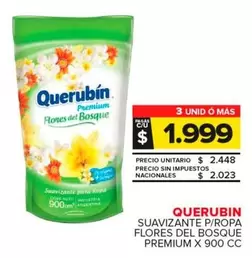 Querubin - Suavizante P/Ropa Flores Del Bosque Premium