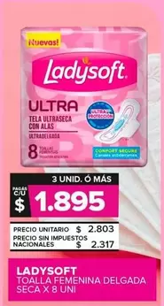 Ladysoft - Toalla Femenina Delgada Seca 