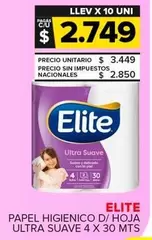 Elite - Papel Higienico D/ Hoja Ultra Suave