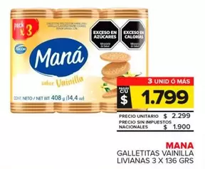 Mana - Galletitas Vainilla Livianas