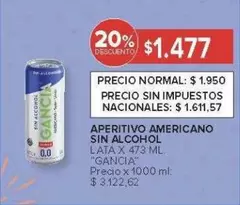 Gancia - APERITIVO AMERICANO SIN ALCOHOL