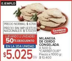 Carrefour - MILANESA DE CERDO CONGELADA
