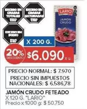 Lario - JAMÓN CRUDO FETEADO