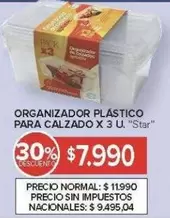 Star - ORGANIZADOR PLÁSTICO PARA CALZADO X 3 U. ""