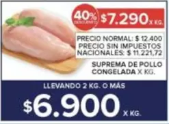 X$ - SUPREMA DE POLLO CONGELADA