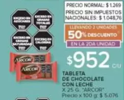 Arcor - TABLETA DE CHOCOLATE CON LECHE