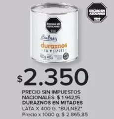 X$ - duraznos EN MITADES