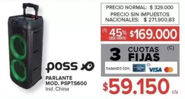 Poss - PARLANTE MOD. PSPTS600