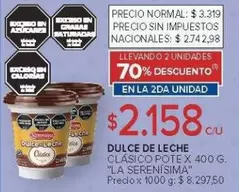 La Serenísima - DULCE DE LECHE CLÁSICO POTEX