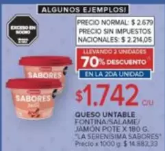 La Serenísima - QUESO UNTABLE FONTINA/SALAME/JAMON