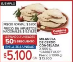 Carrefour - MILANESA DE CERDO CONGELADA