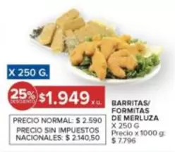 X$ - BARRITAS/ FORMITAS DE MERLUZA
