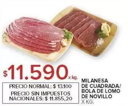 X$ - MILANESA DE CUADRADA/ BOLA DE LOMO DE NOVILLO