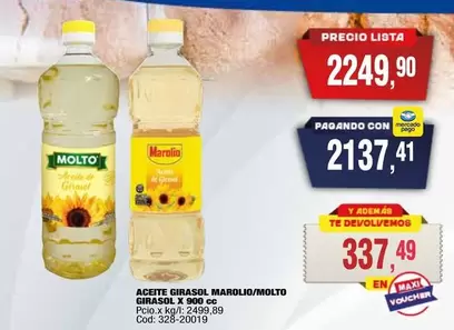 Marolio - ACEITE GIRASOL MAROLIG/MOLTO GIRASOL